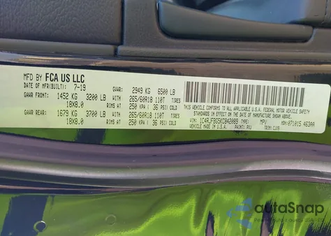 2019 Jeep Grand Cherokee Limited 4X4 из США, поврежденный, VIN 1C4RJFBG5KC842089